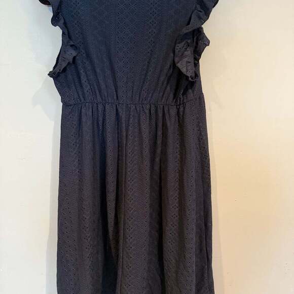 Cupshe Navy Eyelet Lace Flutter Sleeve Dress Women’s Small NWT - Picture 6 of 6